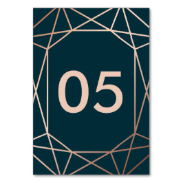 Geometric Diamond Bröllop Bordsnummer-kort Bordsnummer