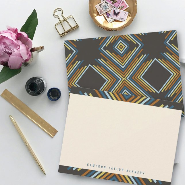 Geometric Diamond Mod Rand Modern Studenten Tack Kort (Skapare uppladdad)