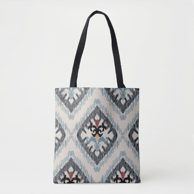 Geometric Diamond Mönster Tote Bag - Multifärgad Tygkasse (Framsida)