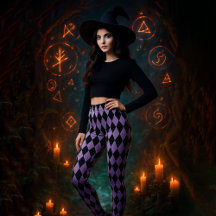Geometric Diamond Patterned Black Lila Halloween