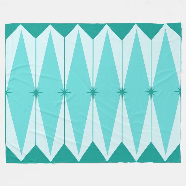Geometric Diamonds & Starbursts Fleece Blanket (Framsidan (Horisontell))