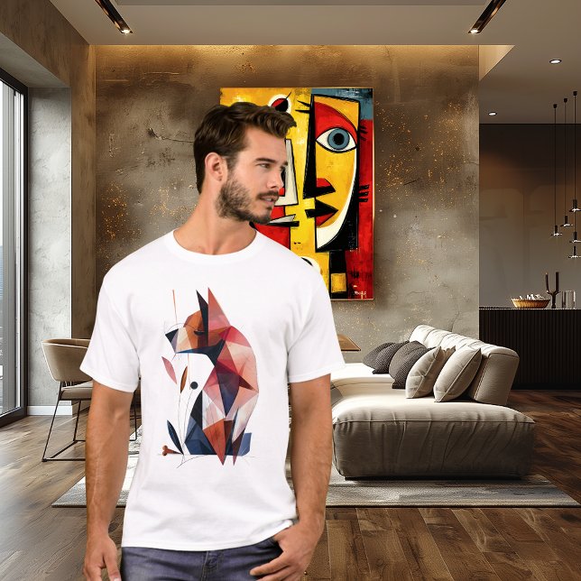 Geometric Dog Abstract Polygon Animal Design T Shirt (Skapare uppladdad)