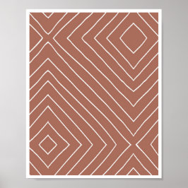 Geometric Doodles Clay Rust Poster
