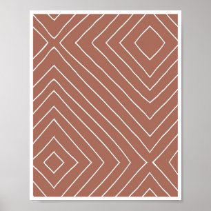 Geometric Doodles Clay Rust Poster