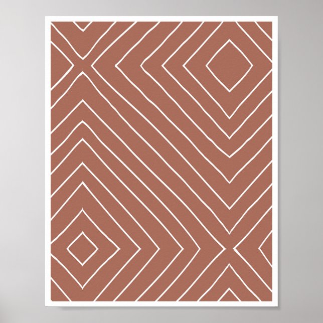 Geometric Doodles Clay Rust Poster (Framsidan)
