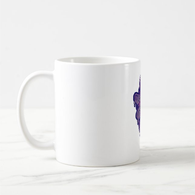 Geometric Dragonfly Mandala Life Flower Symbol Kaffemugg (Vänster)