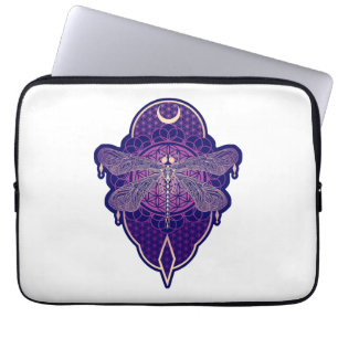 Geometric Dragonfly Mandala Life Flower Symbol Laptop Fodral