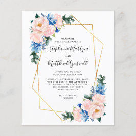 Geometric Dusty Blue Rosa Budget Bröllop