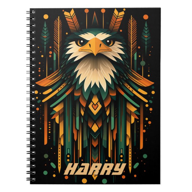 Geometric Eagle Illustration Anteckningsbok (Framsidan)