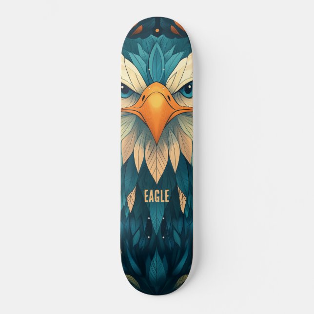 Geometric Eagle Mini Skateboard Bräda 18,5 Cm (Framsida)