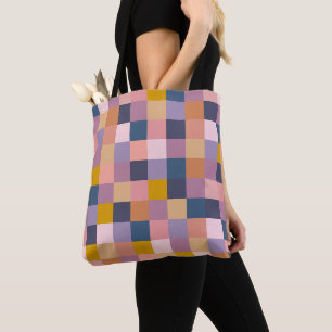 Geometric Earthy Lila med färgad bocktavla Tygkasse