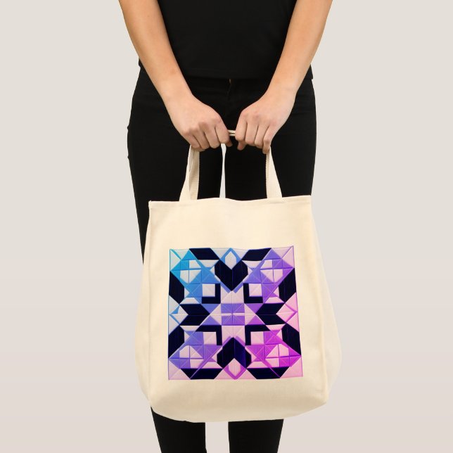 Geometric Eco Livsmedel Tote Tygkasse (Framsida (produkt))