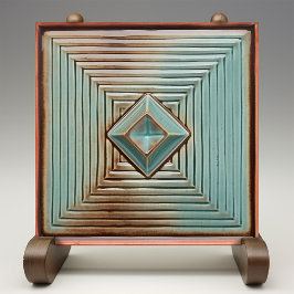 Geometric Elegance Earthy Teal Kakelplatta