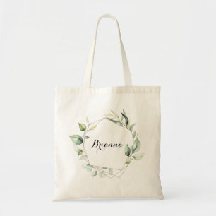 Geometric Elegant Guld Greenery Bridesmaid Tygkasse