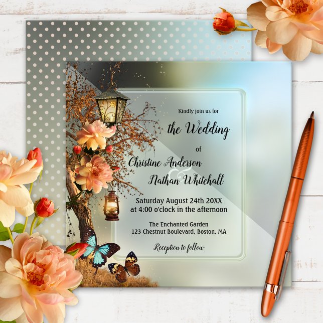 Geometric Enchanted Garden Wedding-inbjudan Inbjudningar (Skapare uppladdad)
