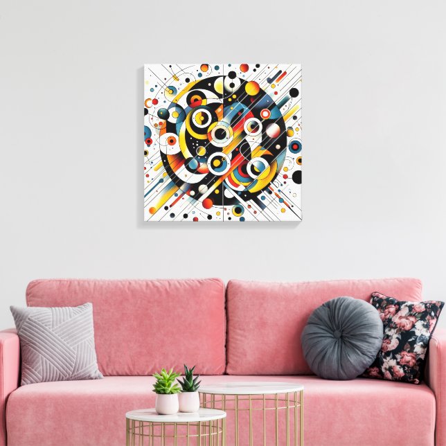 Geometric Energy Burst - Abstrakt Circle Art Canvastryck (Insitu (Vardagsrum))