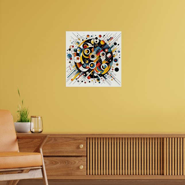 Geometric Energy Burst - Abstrakt Circle Art Poster (Vardagsrum 2)
