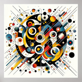 Geometric Energy Burst - Abstrakt Circle Art Poster