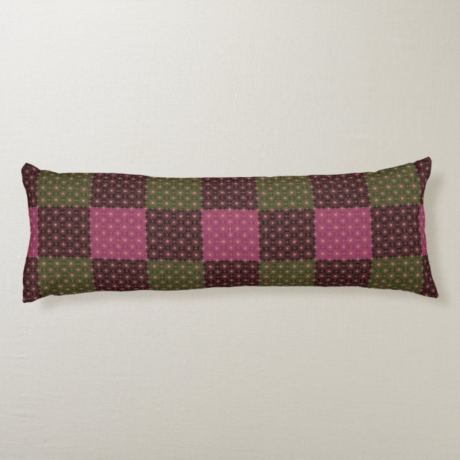 Geometric Ethnic Pattern Body Pillow – Burgundy Re Kroppskudde (Baksidan)