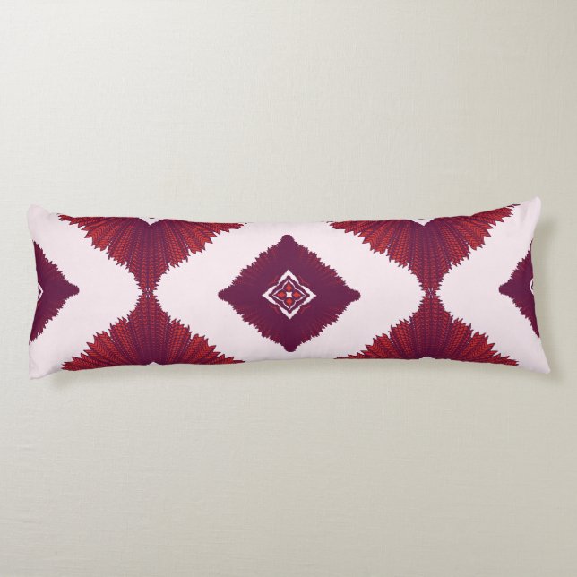 Geometric Ethnic Pattern Body Pillow – Burgundy Re Kroppskudde (Baksidan)