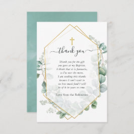Geometric Eucalyptus Baptism Tack Kort