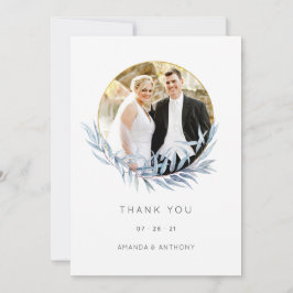 Geometric Eucalyptus Bröllop Photo Collage Tack Kort