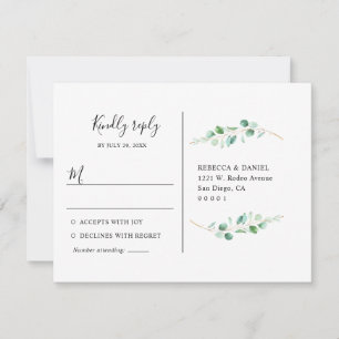 Geometric Eucalyptus Greenery Osa Postcard Kort