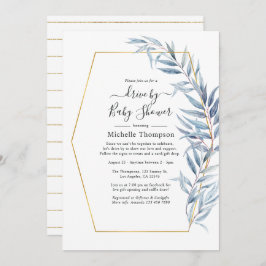 Geometric Eucalyptus Löv drive by Shower Inbjudningar