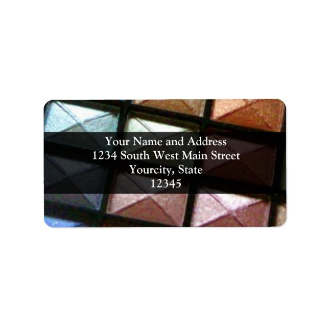 Geometric Eyeshadow Makeup Adressetikett (Framsidan)