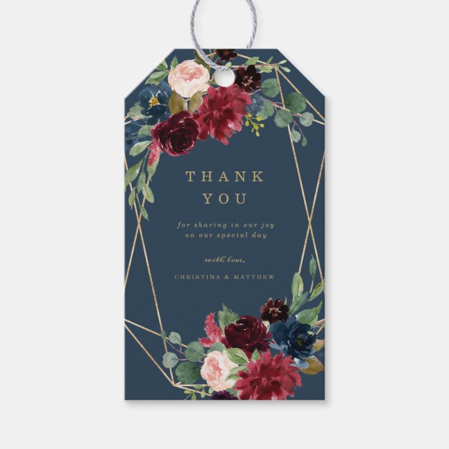 Geometric Fall Elegance Gift-Märkre Presentetikett (Framsidan)