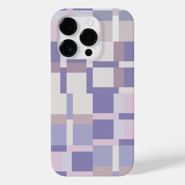 Geometric Färg Block Mönster - Lila och latte (Baksida)