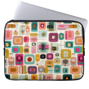 Geometric Färg blockerar Mid Century Modern RETRO Laptop Fodral