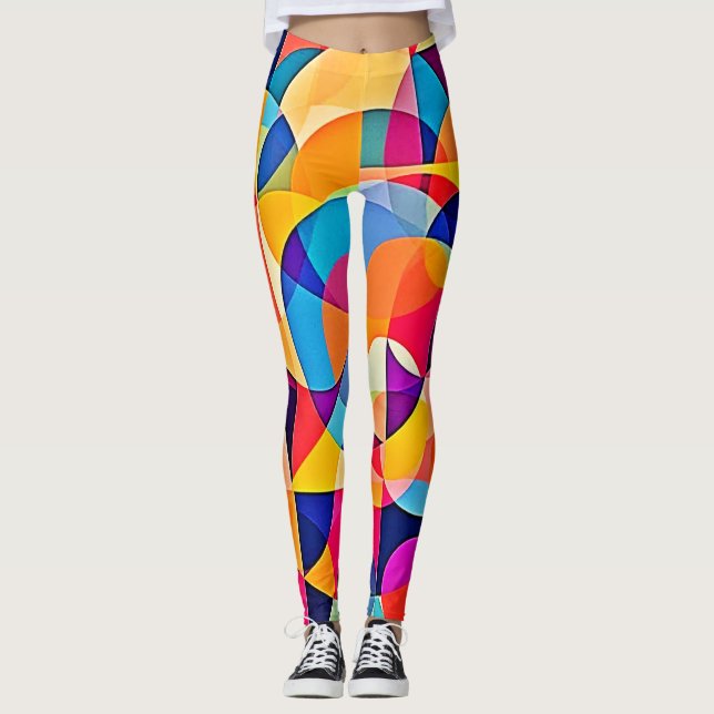 Geometric Färg Emotion Leggings (Framsida)