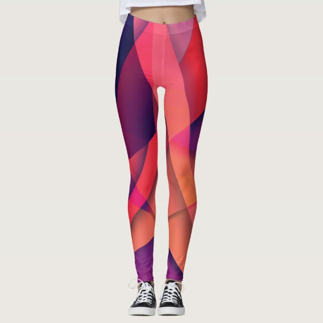 Geometric Färg Leggings (Framsida)