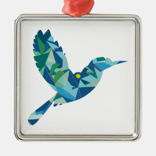 Geometric Färgad Bird Julgransprydnad Metall