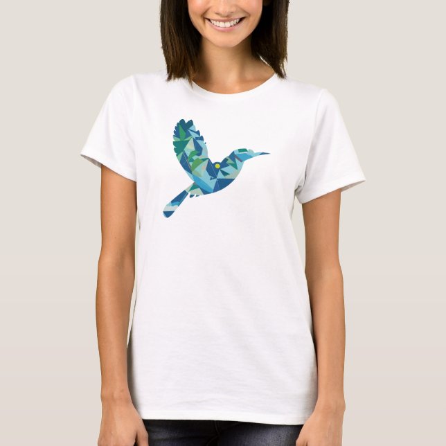 Geometric Färgad Bird T Shirt (Framsida)