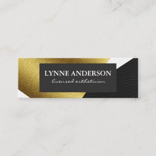 Geometric Faux Guld Leather Vågigt Färg Blocks Mini Visitkort