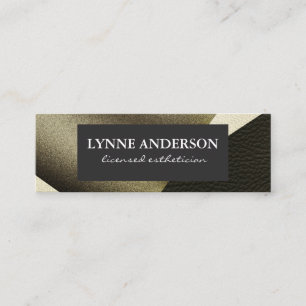 Geometric Faux Guld Leather Vågigt Färg Blocks Mini Visitkort