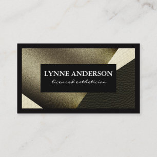 Geometric Faux Guld Leather Vågigt Färg Blocks Visitkort