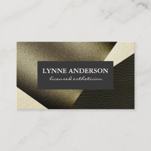 Geometric Faux Guld Leather Vågigt Färg Blocks Visitkort