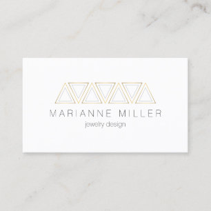 Geometric Faux Guld Triangles Designer Visitkort