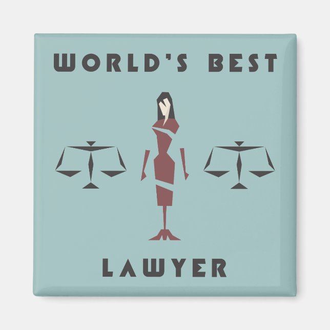 Geometric Female World's Best Lawyer Magnet (Framsidan)