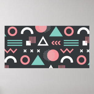 Geometric figurer seamless mönster design. vintage poster