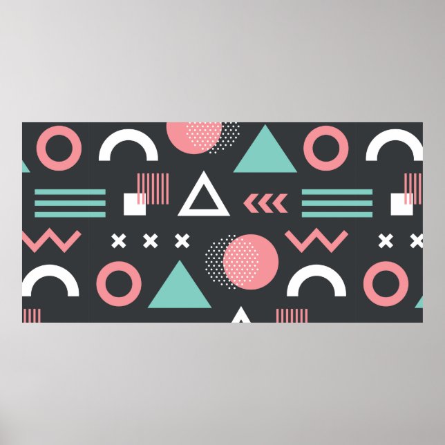 Geometric figurer seamless mönster design. vintage poster (Framsidan)