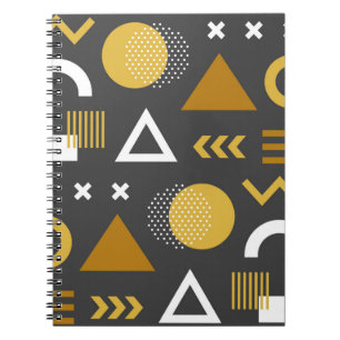 Geometric figurer, sömlös mönster-design. Vintage Anteckningsbok