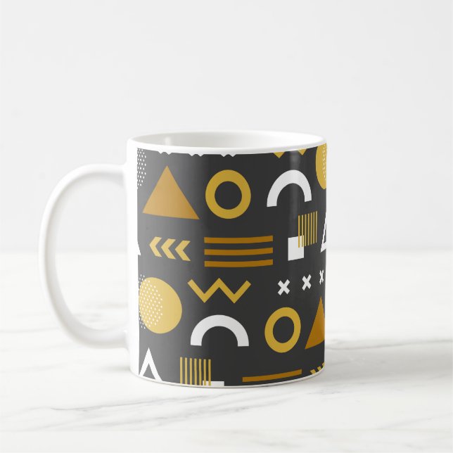Geometric figurer, sömlös mönster-design. Vintage Kaffemugg (Vänster)