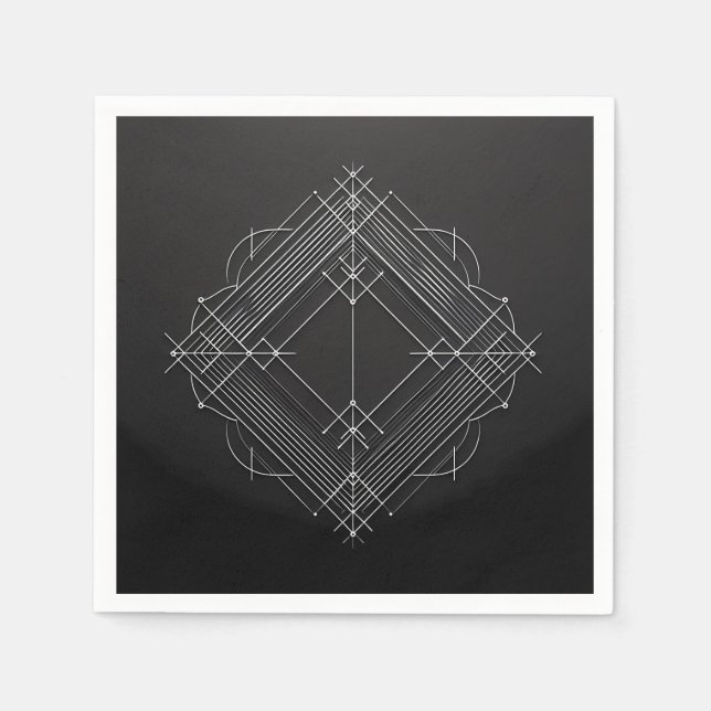 Geometric Filigree Diamond Pappersservett (Framsidan)