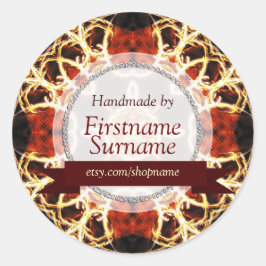 Geometric Fire Handmade by Label Sticker Runt Klistermärke