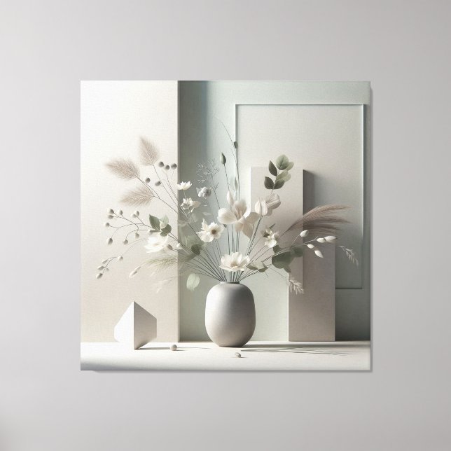 Geometric Floral Still Life Canvastryck (Framsida)