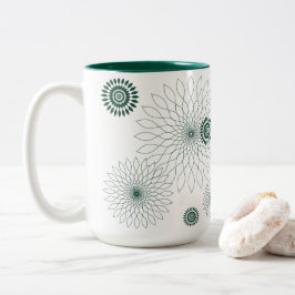 Geometric Flower〜グリーン〜 Två-Tonad Mugg